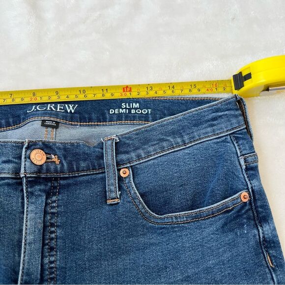 J. Crew Slim Demi Boot Blue Jeans 32 raw hem plus size  comfortable high rise - Picture 3 of 8